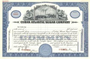 Cuban Atlantic Sugar Co. -  Cuba Specimen Stock Certificate