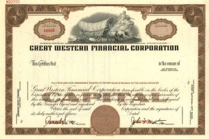 Great Western Financial Corporation - Stock Certificate