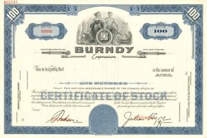 Burndy Corporation - Stock Certificate