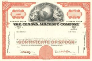 Cessna Aircraft Co. - Specimen Stock Certificate