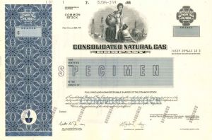 Consolidated Natural Gas Co. - Utilities Stock Certificate