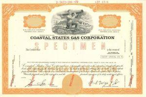 Coastal States Gas Corporation - Stock Certificate