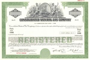 Consolidated Natural Gas Co. - Various Denominations Specimen Bond