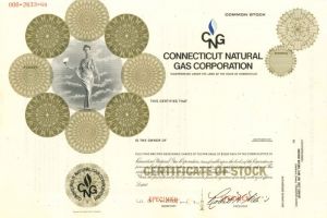 Connecticut Natural Gas Corporation - Stock Certificate