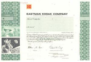 Eastman Kodak Co. - Specimen Stock Certificate - Famous Photography Company