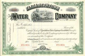 Elizabethtown Water Co. - Stock Certificate