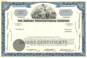 Hobart Manufacturing Co. - Stock Certificate