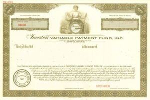 Investors Variable Payment Fund, Inc. - Specimen Stock Certificate - Minneapolis, Minnesota