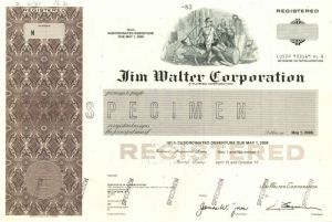 Jim Walter Corporation - Bond