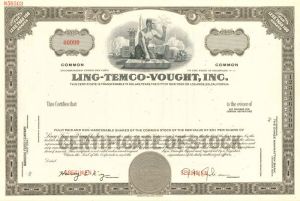 Ling-Temco-Vought, Inc. - Stock Certificate