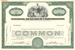 National Research Corporation - Stock Certificate