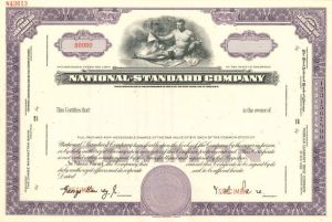 National-Standard Co. - Stock Certificate