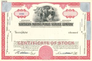 Northern Indiana Public Service Co. - Utility Specimen Stock Certificate