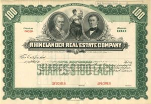 Rhinelander Real Estate Co. - Stock Certificate