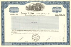 Savings and Loan Association of Southington, Inc. - Stock Certificate