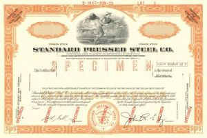 Standard Pressed Steel Co. - Stock Certificate