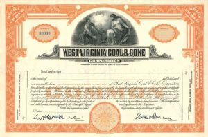 West Virginia Coal and Coke Corporation - Stock Certificate