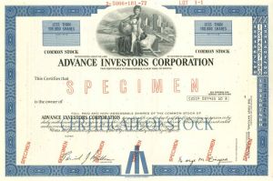 Advance Investors Corporation - Stock Certificate