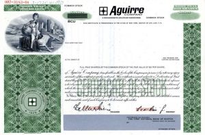 Aguirre Co. - Specimen Stock Certificate