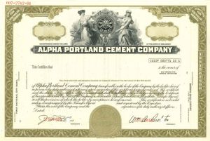 Alpha Portland Cement Co. - Stock Certificate