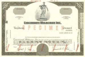 Cincinnati Milacron Inc. - Stock Certificate