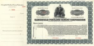 Clinchfield Portland Cement Corporation - Stock Certificate