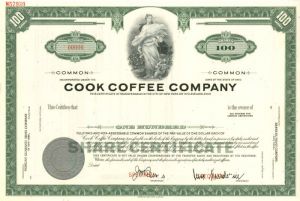 Cook Coffee Co. - Stock Certificate