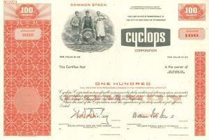 Cyclops Corporation - Stock Certificate