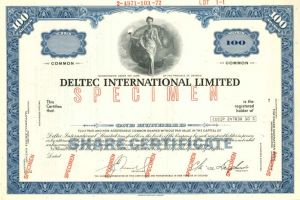 Deltec International Limited - Stock Certificate