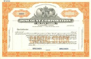 Discount Corporation of New York - Stock Certificate
