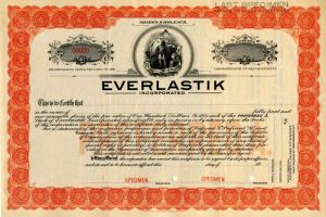 Everlastik Incorporated - Stock Certificate