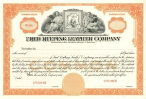Fred Rueping Leather Co. - Stock Certificate