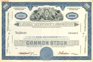 General Acceptance Corporation - Specimen Stock Certificate