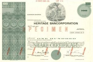 Heritage Bancorporation - Stock Certificate