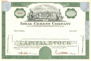 Ideal Cement Co. - Stock Certificate