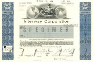 Interway Corporation - Stock Certificate