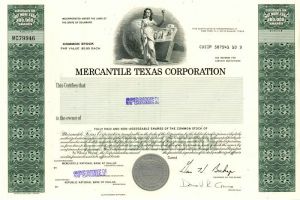 Mercantile Texas Corporation - Stock Certificate