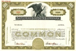 National Gypsum Co. - Construction Materials Stock Certificate