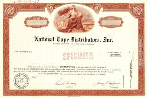 National Tape Distributors, Inc. - Stock Certificate