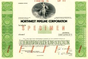 Northwest Pipeline Corporation - Stock Certificate