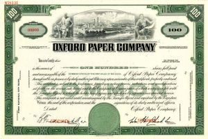 Oxford Paper Co. - Stock Certificate