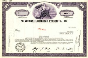 Princeton Electronic Products, Inc. - Stock Certificate