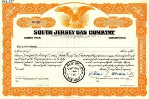 South Jersey Gas Co. - Stock Certificate
