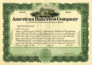 American Bakeries Co. - Sara Lee Corporation - Specimen Stock Certificate