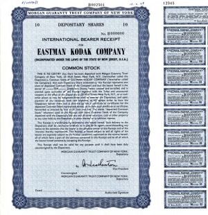 Eastman Kodak Co. - Photograph Company Specimen Stock Certificate