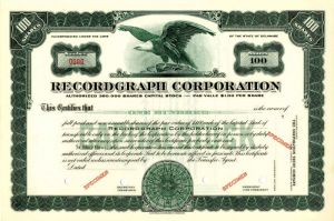 Recordgraph Corporation - Stock Certificate