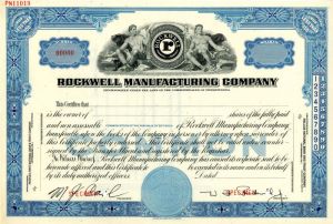 Rockwell Manufacturing Co. - Stock Certificate