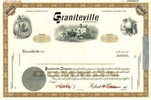 Graniteville Co. - Specimen Stock Certificate