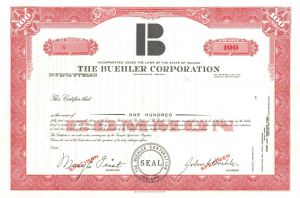 Buehler Corporation - Specimen Stock Certificate