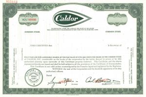 Caldor Inc. - Discount Department Store Chain - Specimen Stock Certificate